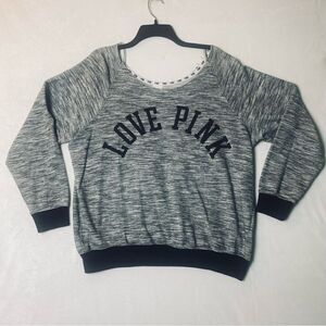 Pink Victoria's Secret Heather Gray Long Sleeve Sweatshirt Size Large